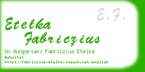 etelka fabriczius business card